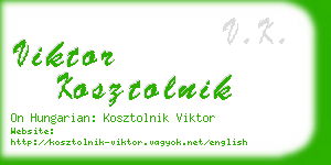 viktor kosztolnik business card